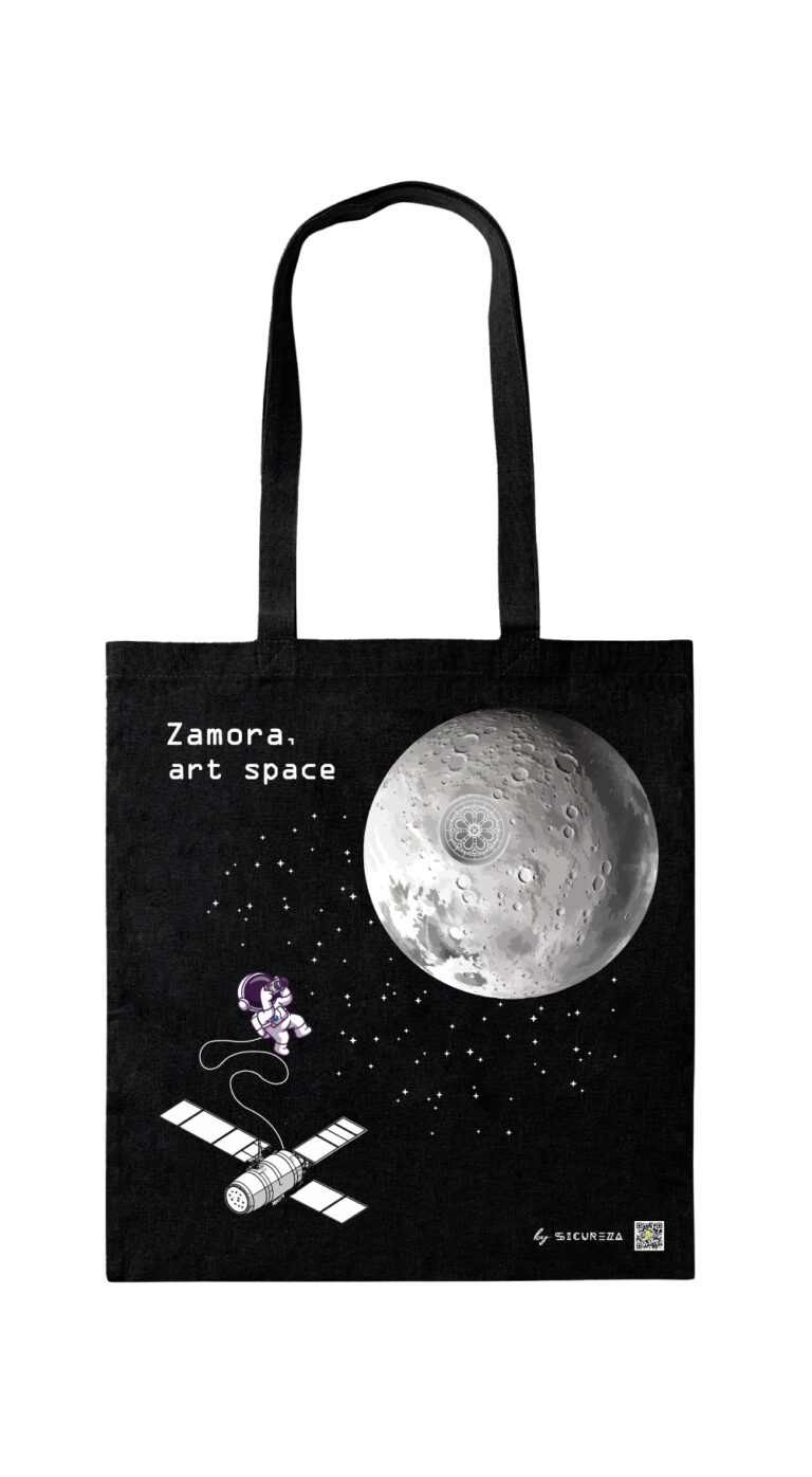 Tote bag con diseño "Zamora Art Space" con el Rosetón de Zamora